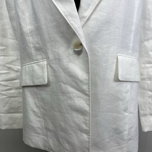 Talbots 100% Linen Blazer‎ Women's Size 12 NWOT 1-Button Classic Relaxed - Picture 4 of 13